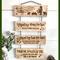 This image shows a Little Dummer Boy decoration. It is a wall hanging with the song lyrics wood burned onto separate boards.  